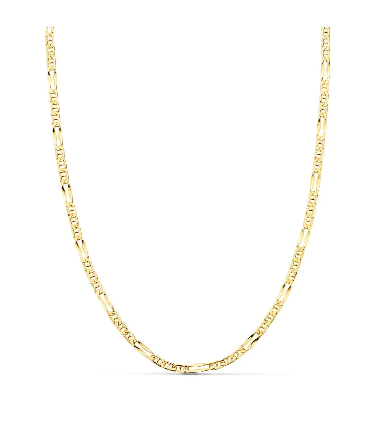 Chaîne Or 18K maille marine alternée 2 mm 45 cm