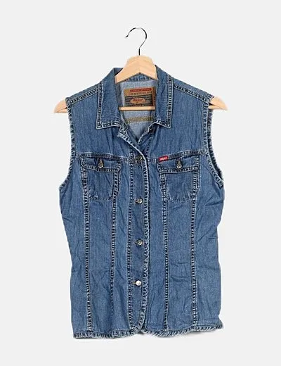 City jeans Chaleco denim abotonado