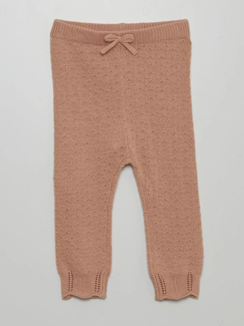 CONJUNTO DE LEGGING DE PUNTO TRICOTADO + CALCETINES  ROSA