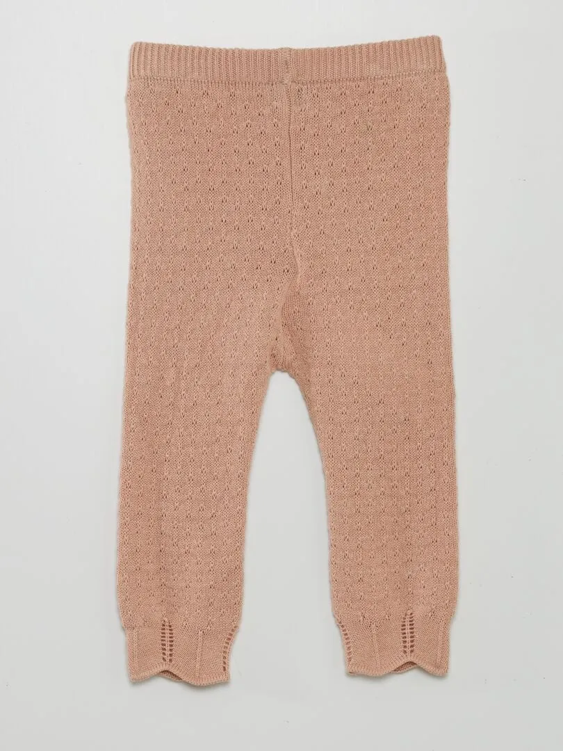 CONJUNTO DE LEGGING DE PUNTO TRICOTADO + CALCETINES  ROSA