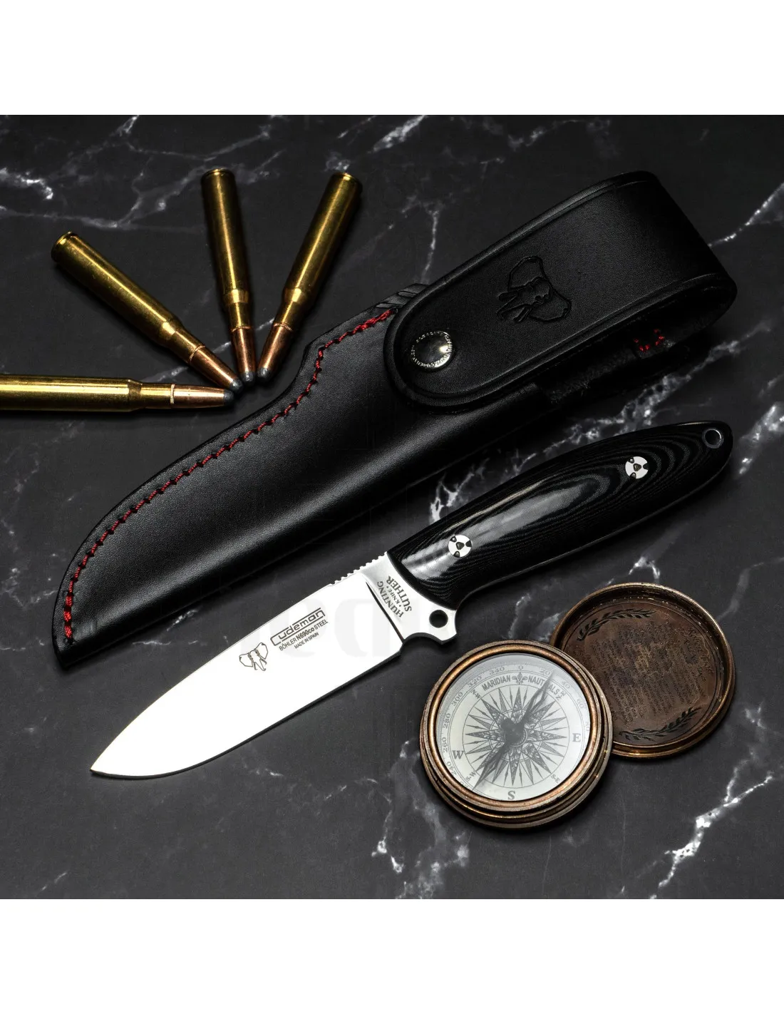 Cuchillo caza Cudeman Suther, mango micarta negra