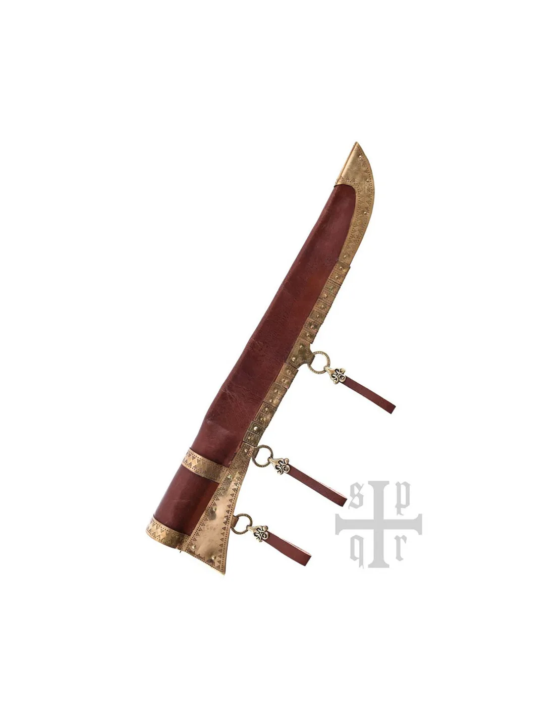 Cuchillo damasco vikingo Seax, puño nuez y hueso