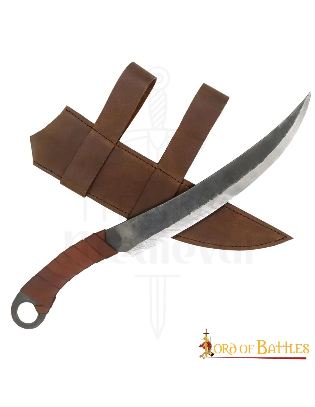Cuchillo medieval forjado a mano con funda