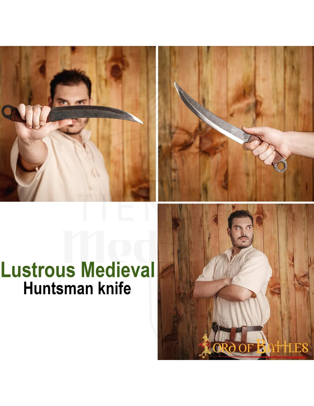 Cuchillo medieval forjado a mano con funda