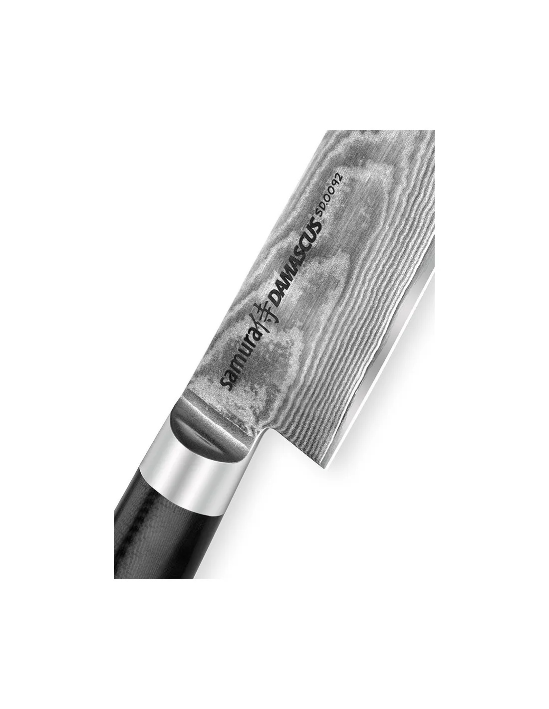Cuchillo Santoku Samura serie Damasco, hoja 150 mm.