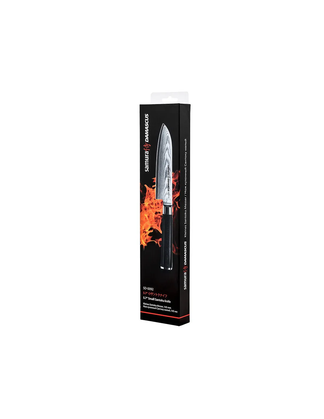 Cuchillo Santoku Samura serie Damasco, hoja 150 mm.