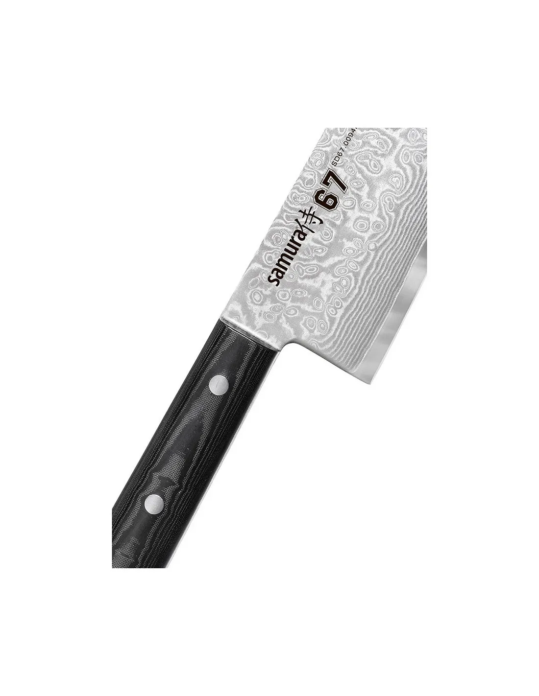 Cuchillo Santoku Samura serie Damascus 67, hoja 175 mm.