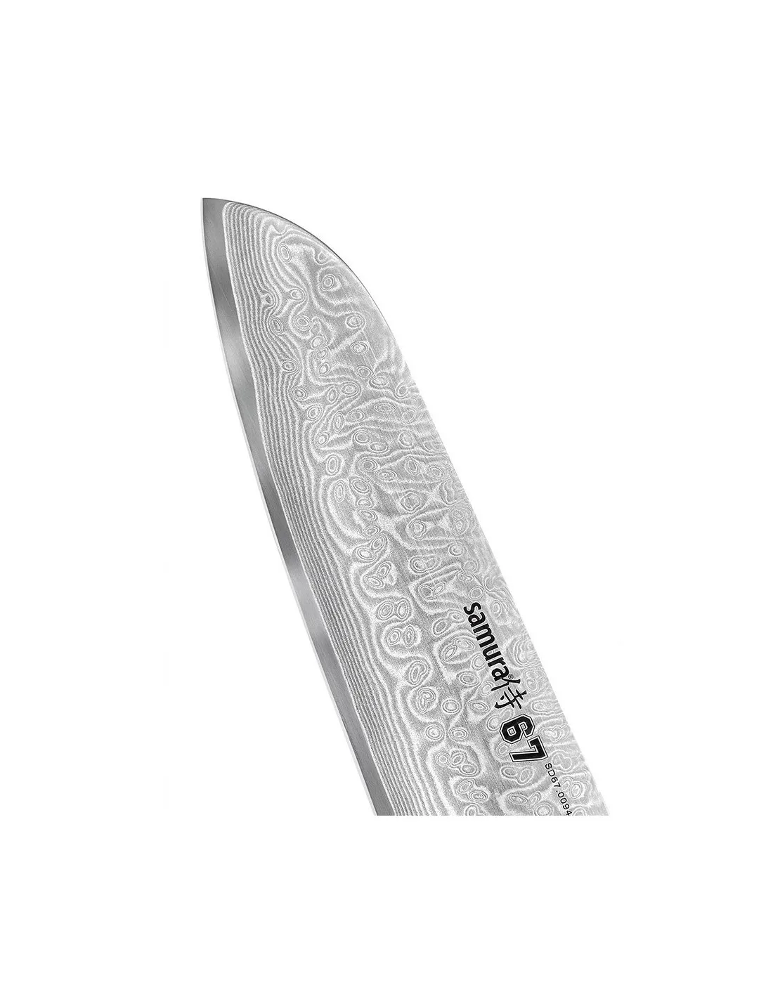 Cuchillo Santoku Samura serie Damascus 67, hoja 175 mm.