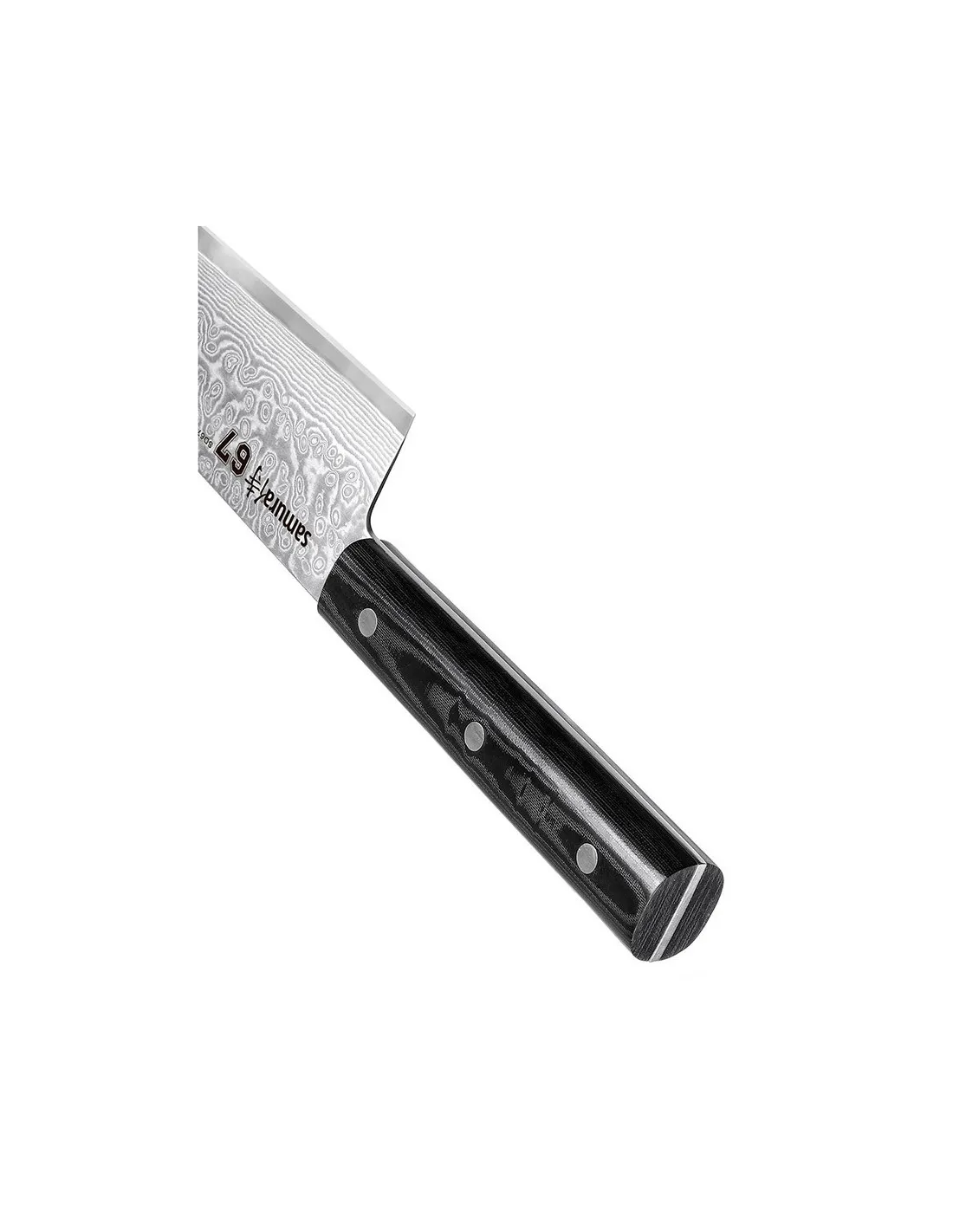 Cuchillo Santoku Samura serie Damascus 67, hoja 175 mm.