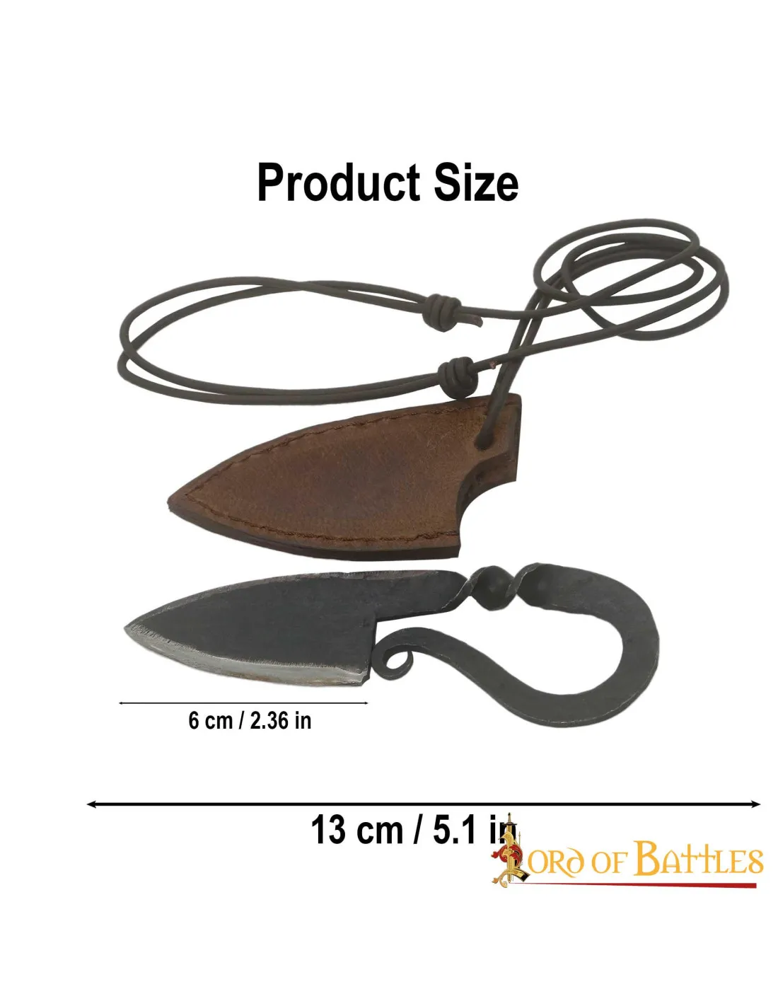 Cuchillo Vikingo en hierro forjado con funda