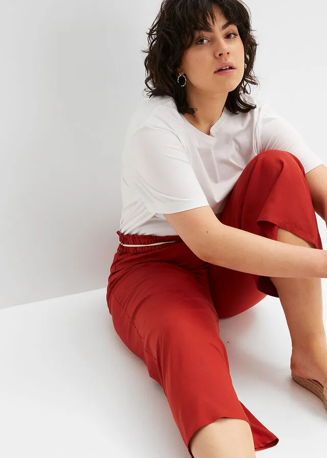 Culotte de viscosa sostenible rojo carmín