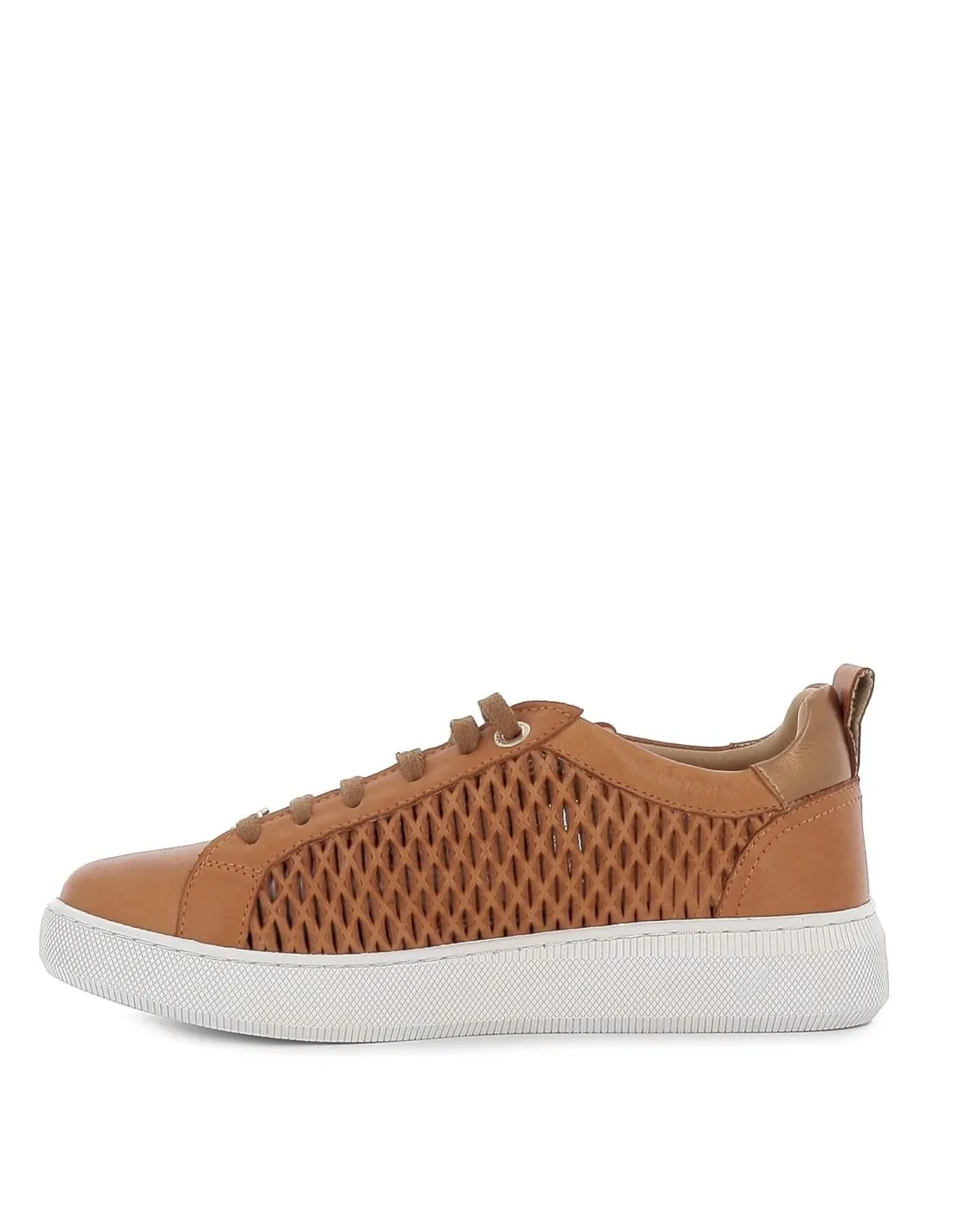 Deportiva cordones piel camel CARMELA