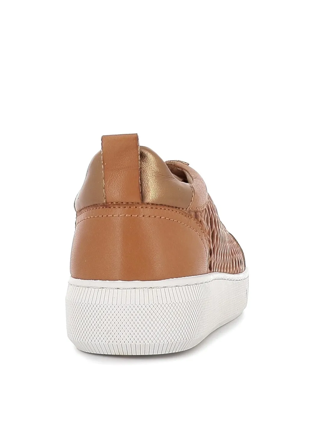 Deportiva cordones piel camel CARMELA