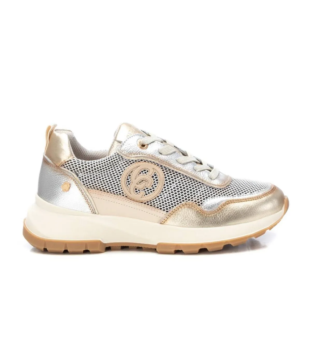 Deportivo Carmela piel dorado cordones plataforma mujer