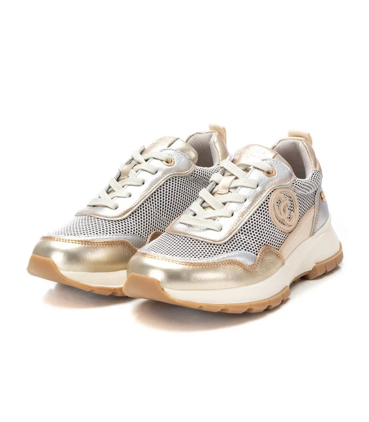 Deportivo Carmela piel dorado cordones plataforma mujer