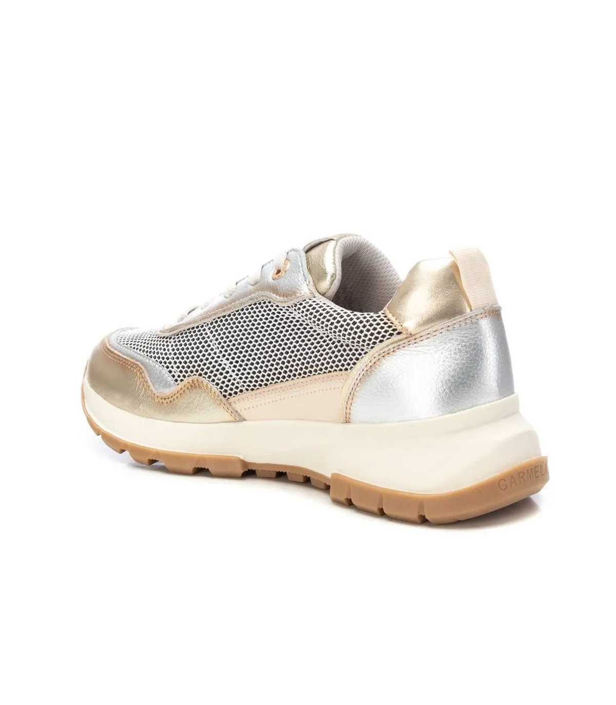 Deportivo Carmela piel dorado cordones plataforma mujer