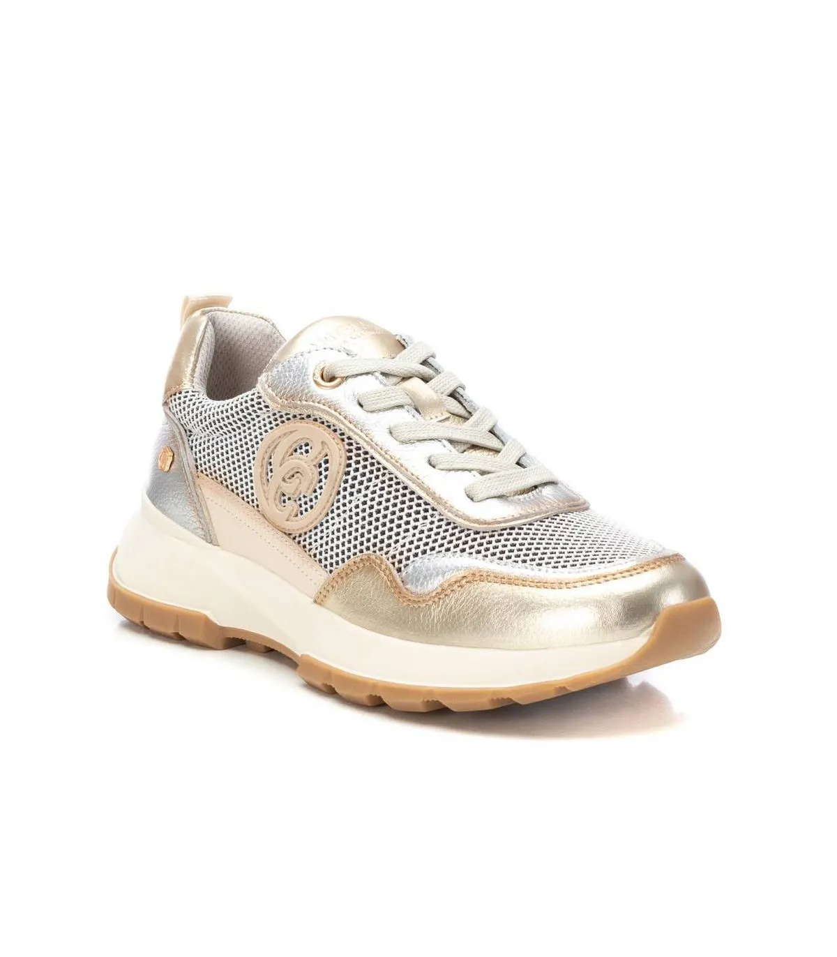 Deportivo Carmela piel dorado cordones plataforma mujer