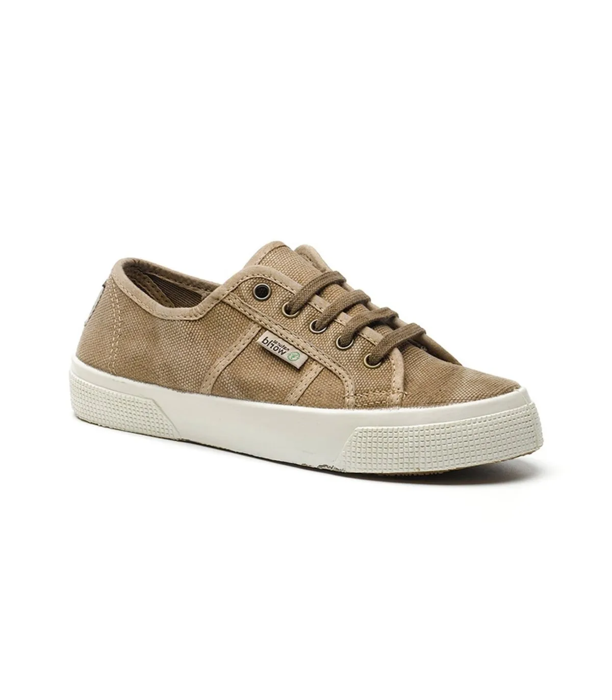 Deportivo tipo casco en lona beige