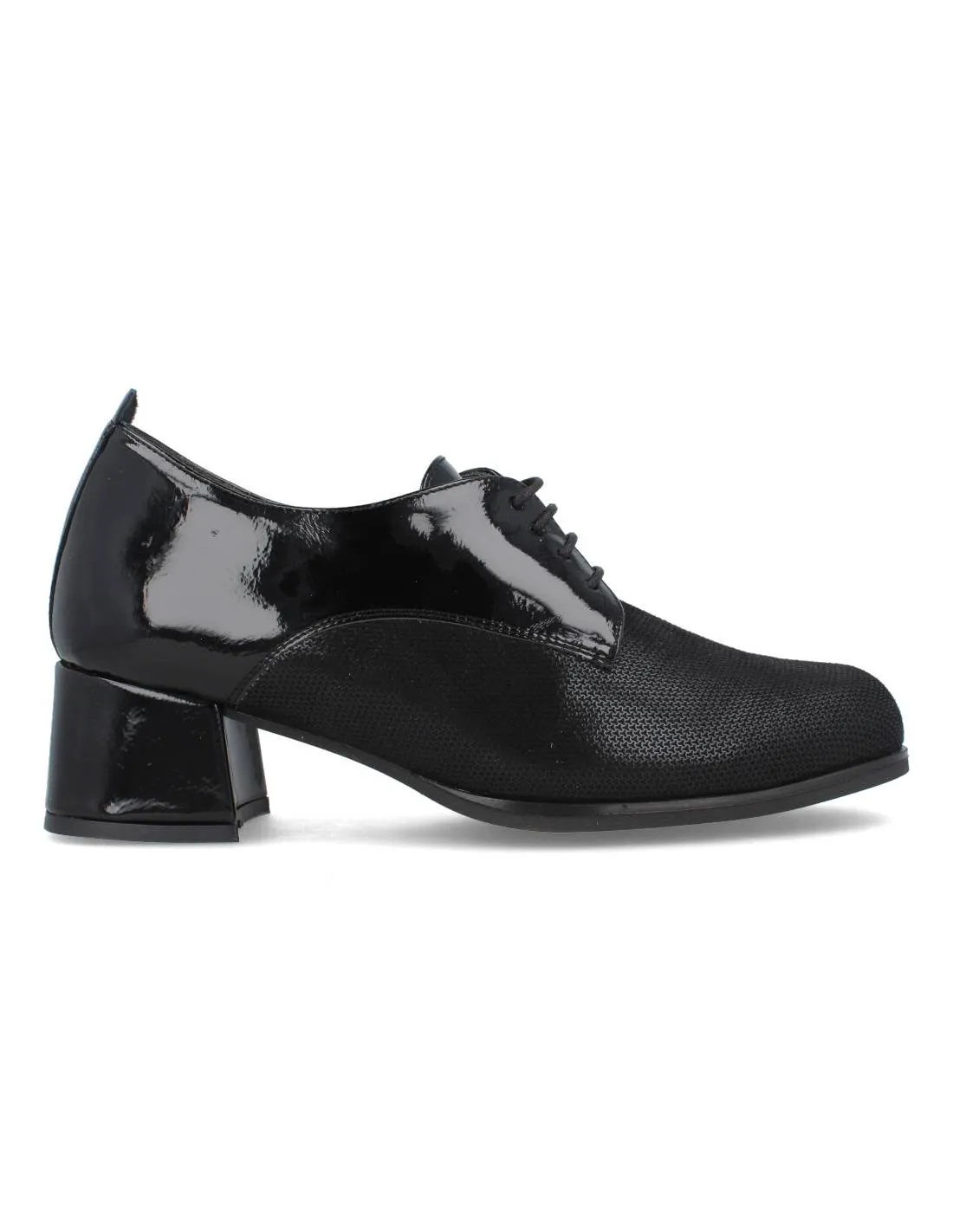 DOCTOR CUTILLAS  ZAPATO TACóN CORDONES COMBINADO NEGRO