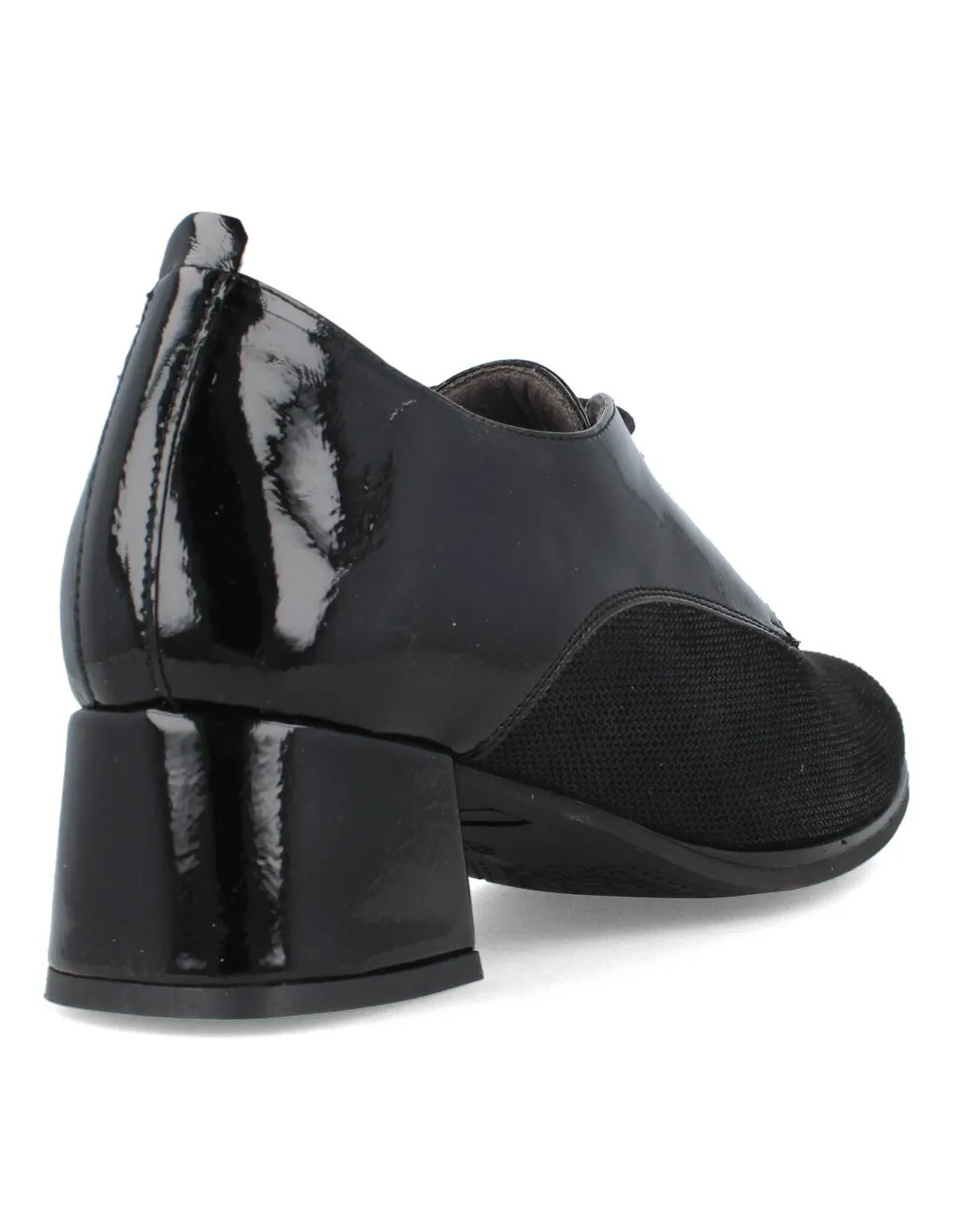 DOCTOR CUTILLAS  ZAPATO TACóN CORDONES COMBINADO NEGRO