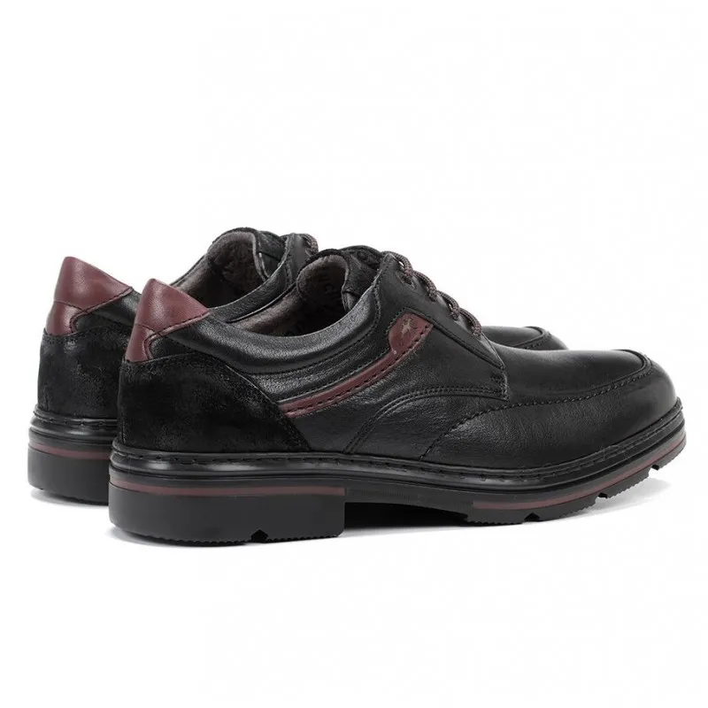 FLUCHOS Murray F1045 Negro y marrón. Zapatos sport cordones Hombre