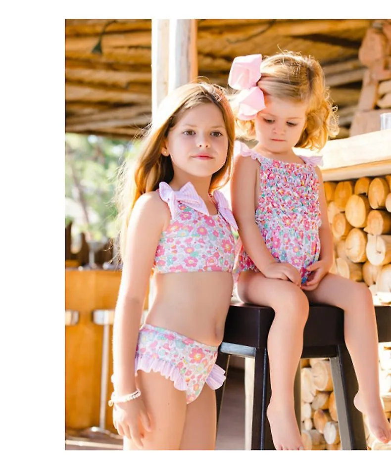 Girls'  Sport Halter One Piece  Ruffle Swimsuit