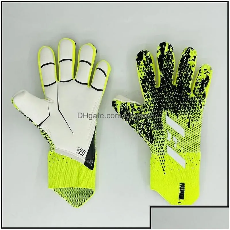 Guantes deportivos de 4 mm Portero Profiguración de dedos Men Fútbol ADTS Niños Guantes de fútbol más gruesos Entrega de caída D