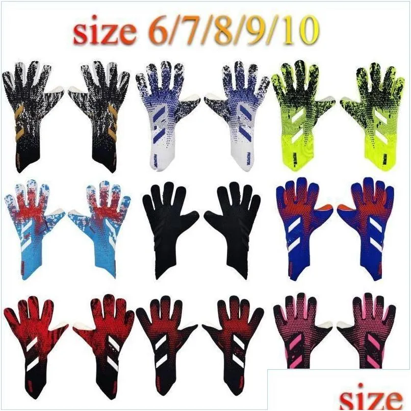 Guantes deportivos de 4 mm Portero Profiguración de dedos Men Fútbol ADTS Niños Guantes de fútbol más gruesos Entrega de caída D