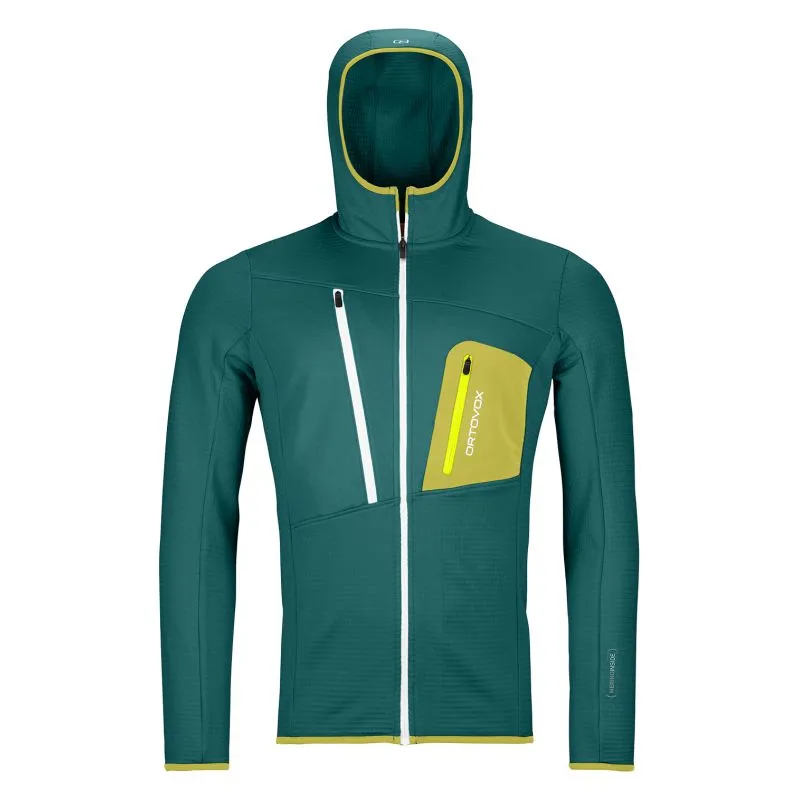 Hombres Ortovox Fleece Grid Hoody (Pacific Green) chaqueta polar
