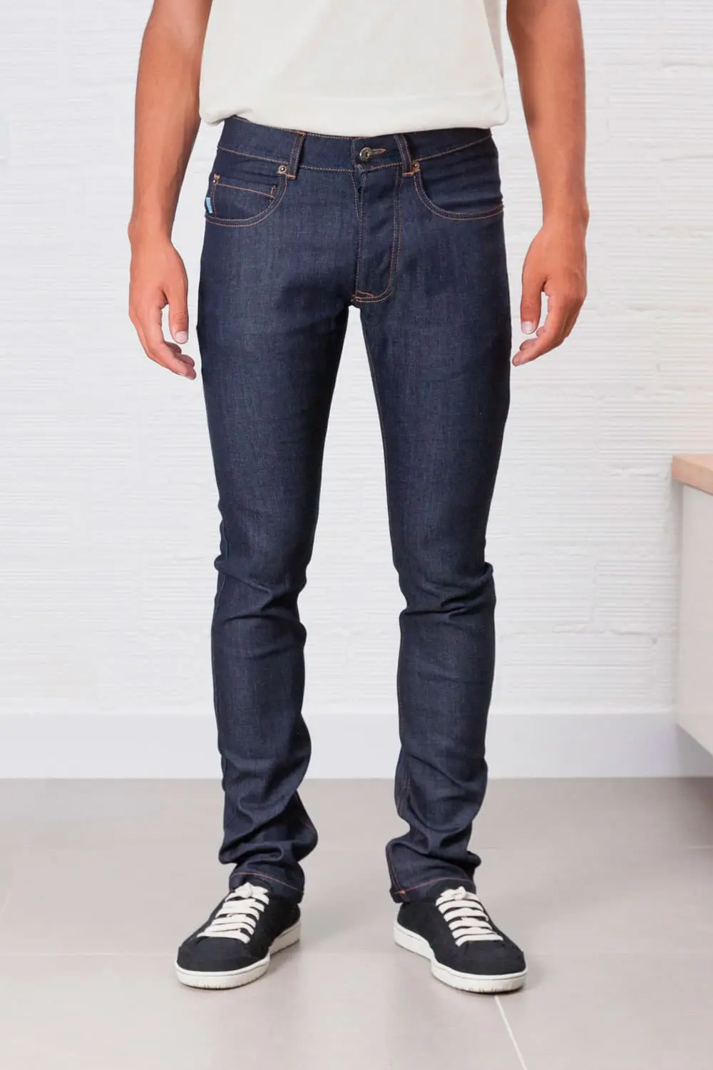 Jeans slim fit hombre índigo oscuro ecológicos
