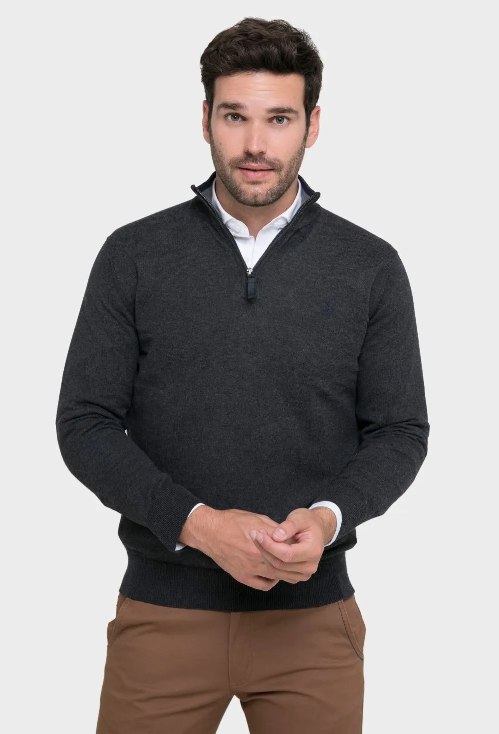 Jersey cremallera color gris