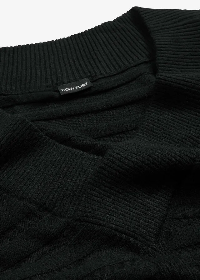 Jersey oversize acanalado Negro