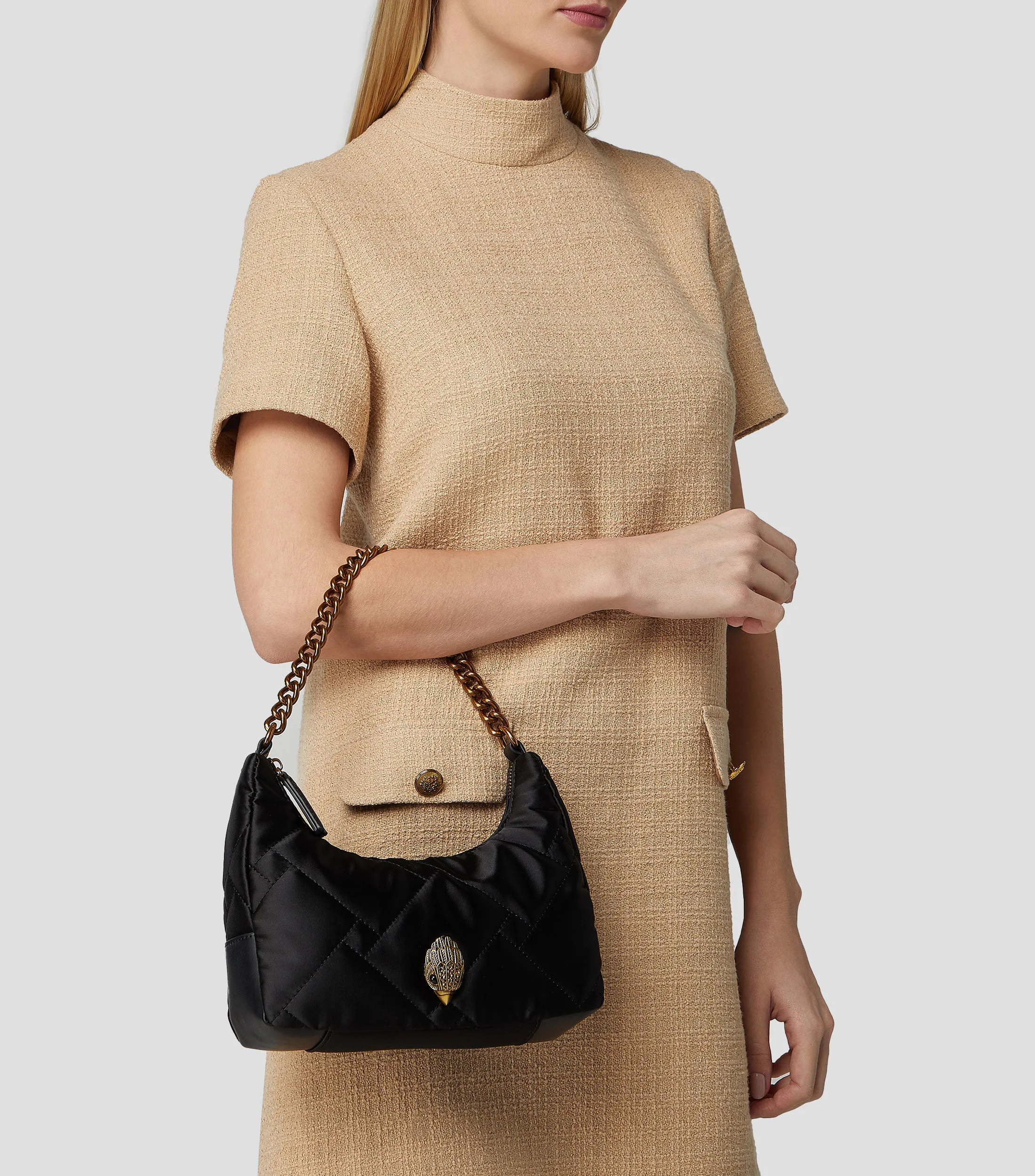 Kurt Geiger Bolso crossbody negro acolchado Mujer