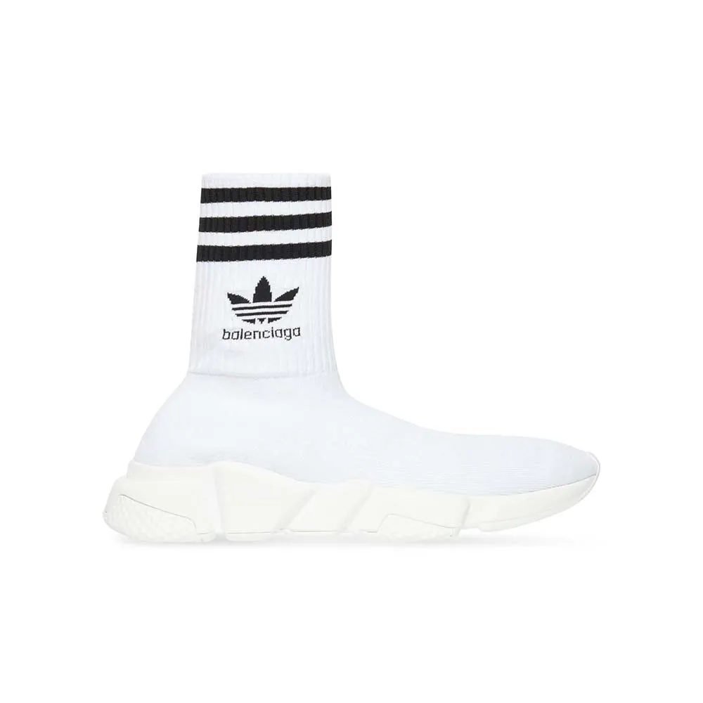 La zapatilla adidas Speed ​​unisex de Balenciaga en unidad de suela blanca y negra se realiza en colaboración con Adidas