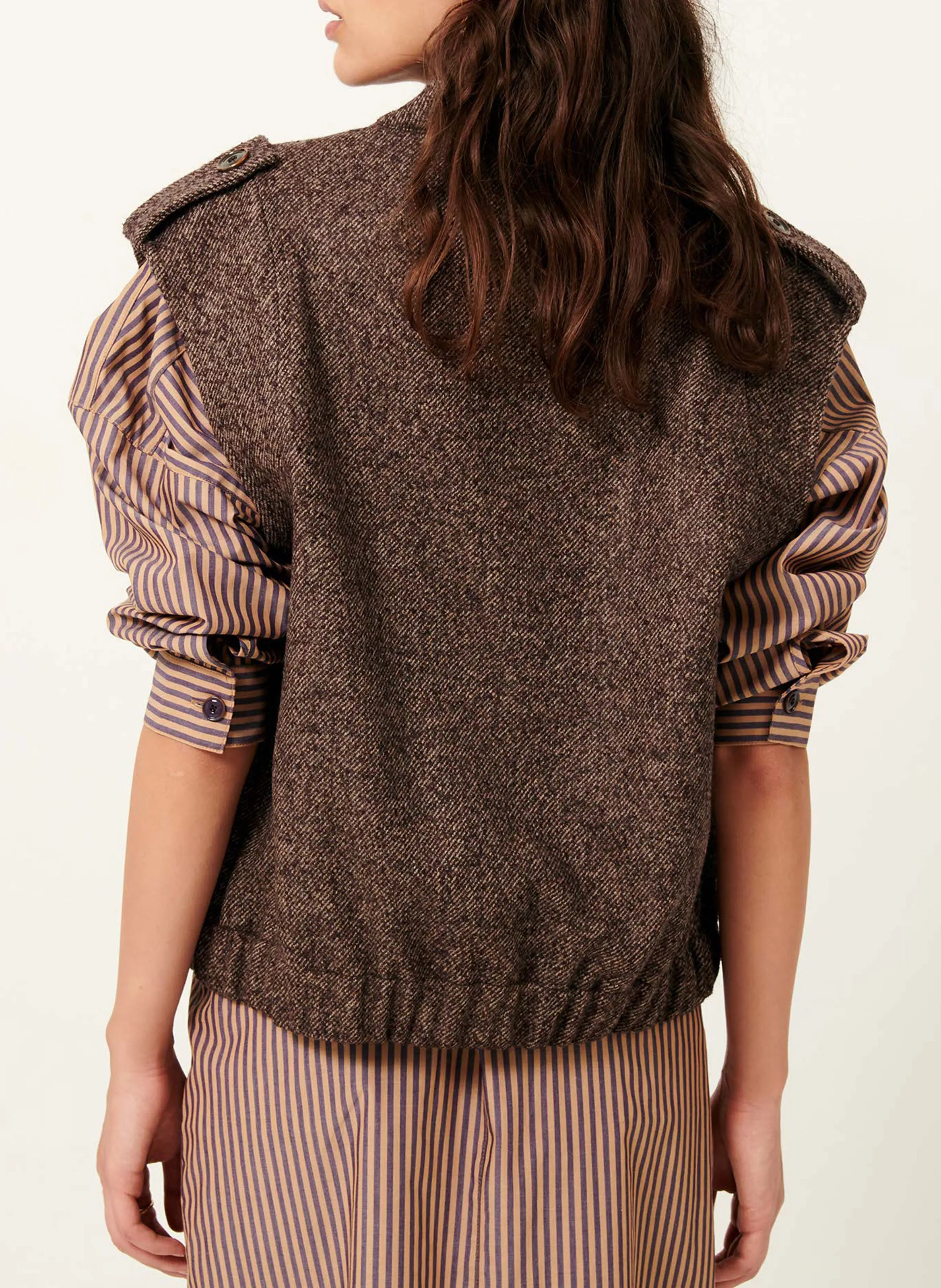 LANDIE JACK  CHAQUETA DE CUELLO DE SOLAPA RECTA EN MARRON