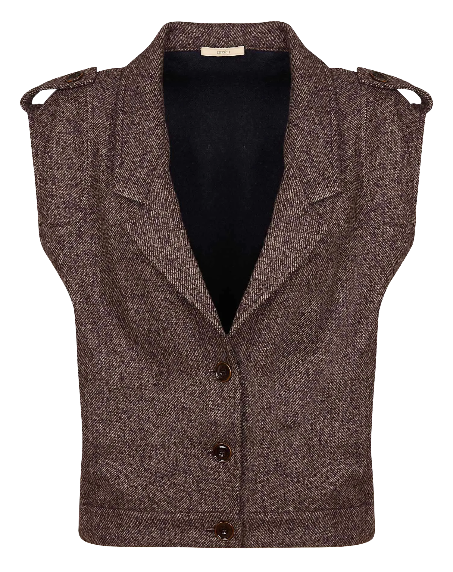 LANDIE JACK  CHAQUETA DE CUELLO DE SOLAPA RECTA EN MARRON
