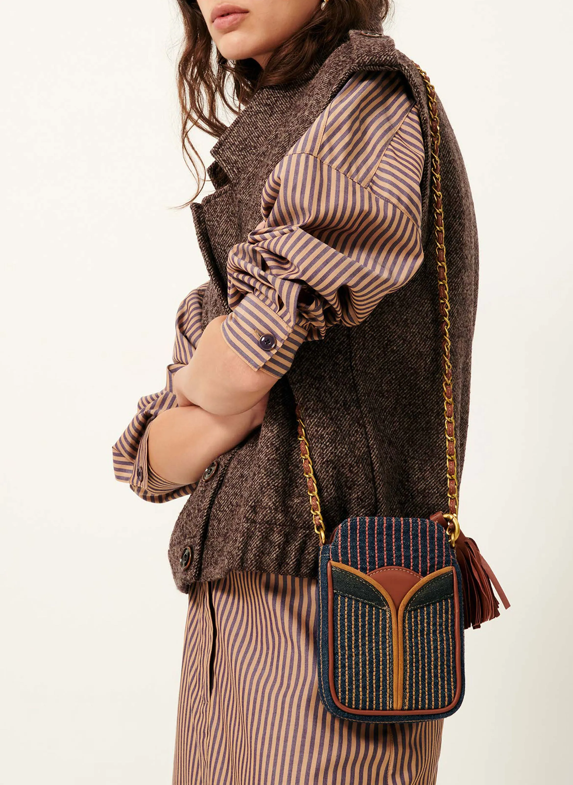 LANDIE JACK  CHAQUETA DE CUELLO DE SOLAPA RECTA EN MARRON
