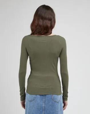 Lee Ls Boat Neck Tee "Olive Grove"