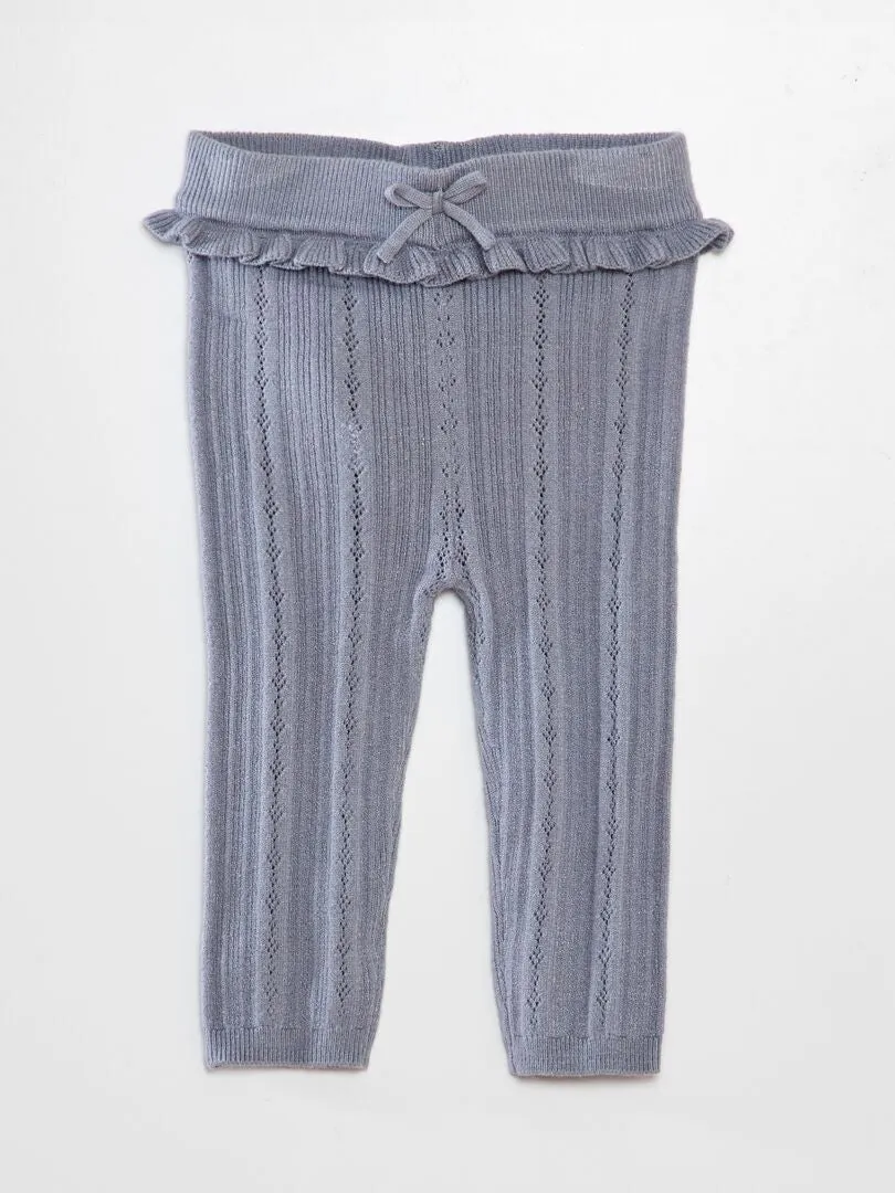 LEGGING DE PUNTO CALADO + CALCETINES  AZUL