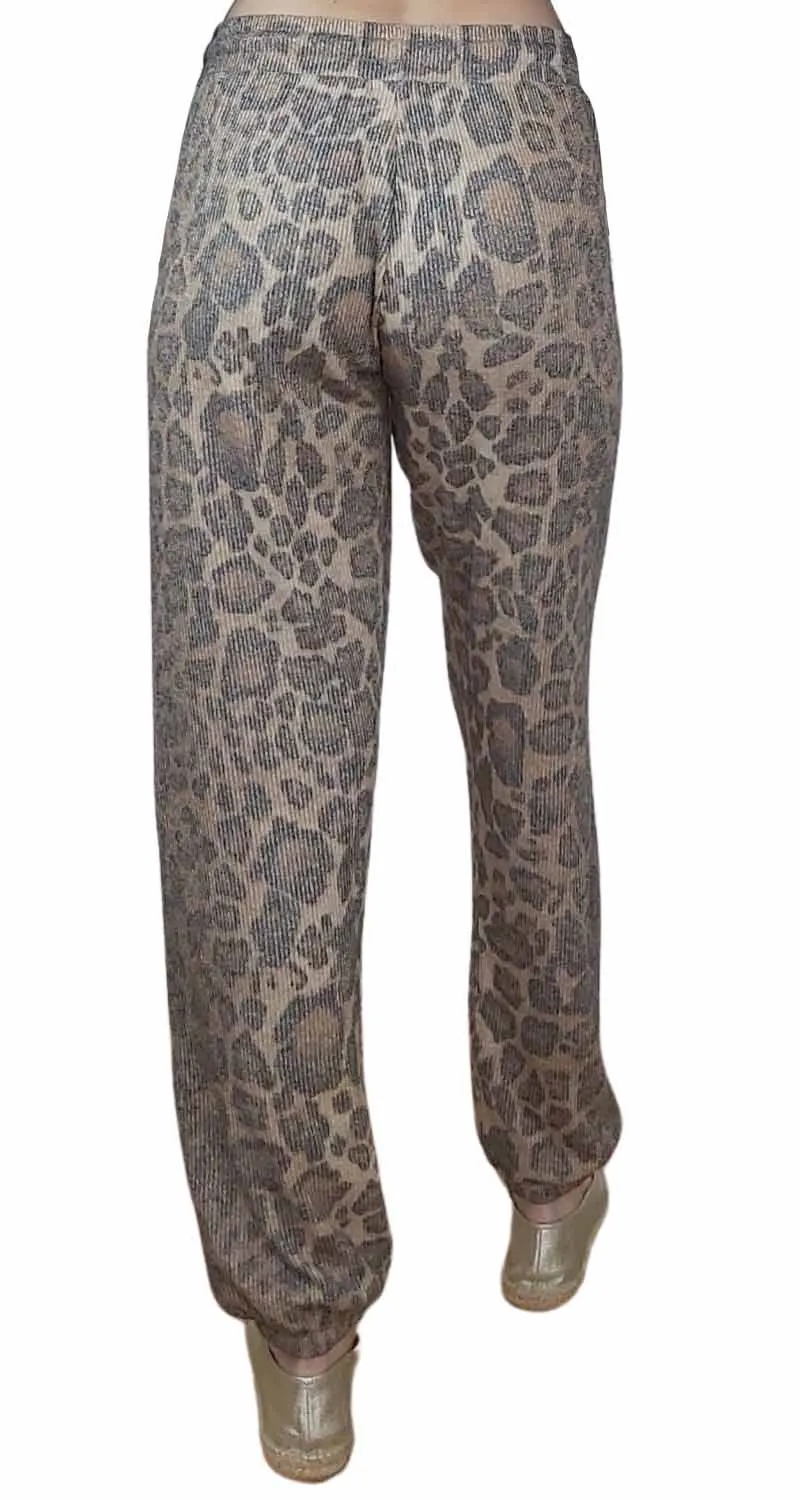 LNA Pantalón Jogger Rib Animal Print