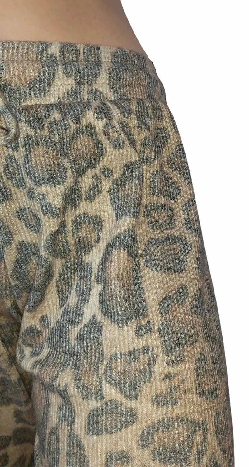 LNA Pantalón Jogger Rib Animal Print