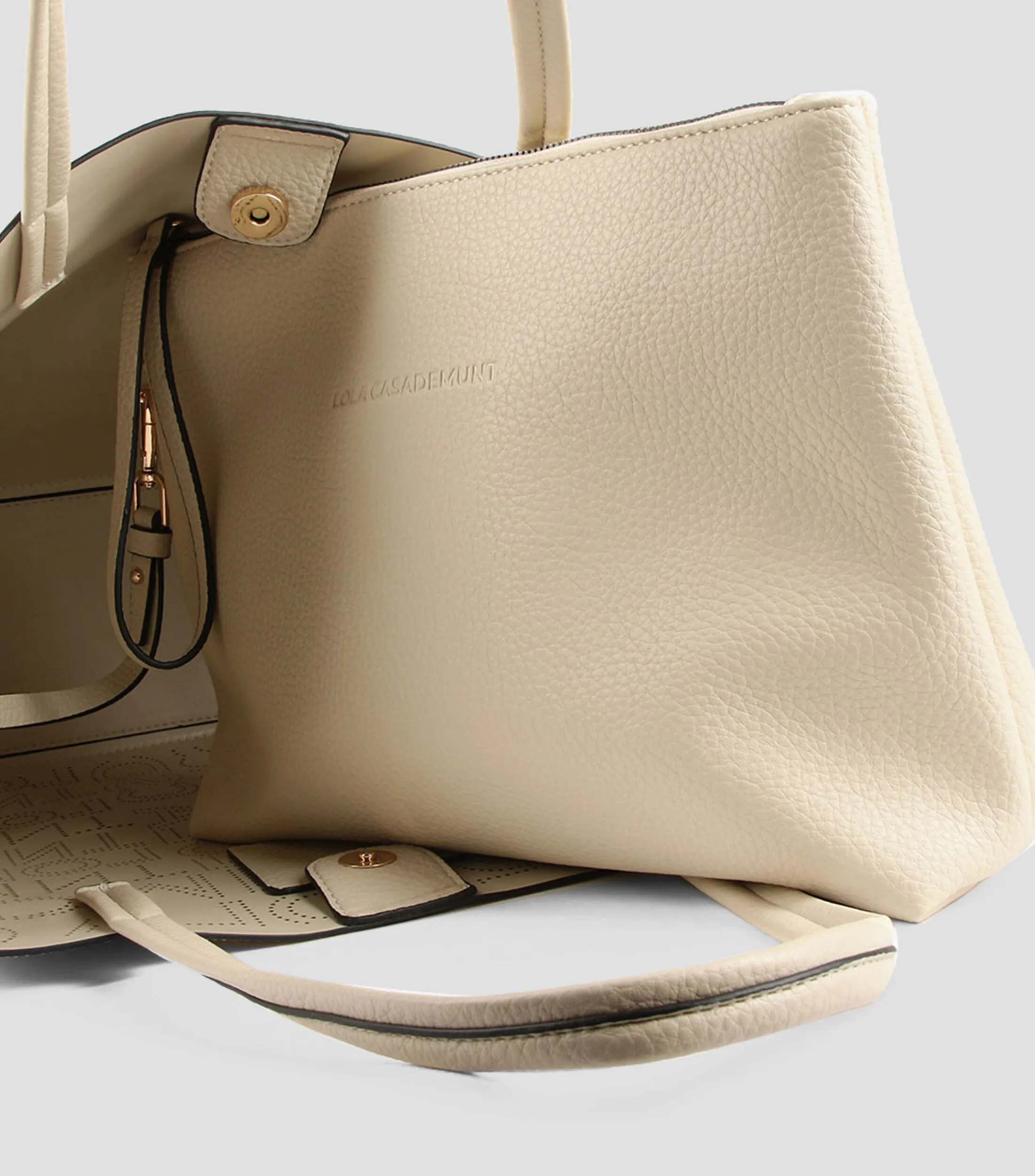 Lola Casademunt Bolso tote crudo troquelado Mujer