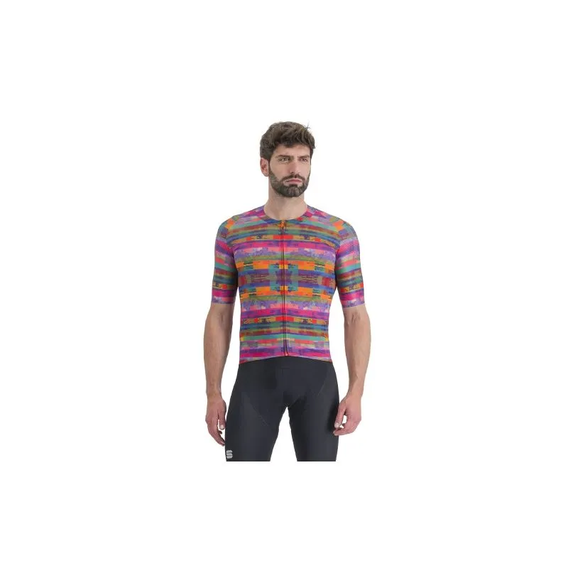 Maillot ciclismo hombre SPORTFUL GLITCH BOMBER JERSEY (MULTICOLOR ROSA)