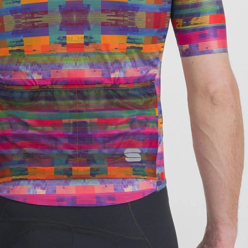 Maillot ciclismo hombre SPORTFUL GLITCH BOMBER JERSEY (MULTICOLOR ROSA)