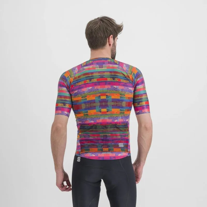 Maillot ciclismo hombre SPORTFUL GLITCH BOMBER JERSEY (MULTICOLOR ROSA)
