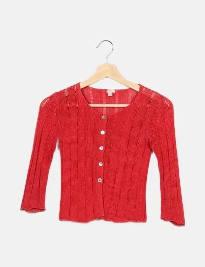 Mango Chaqueta punto coral