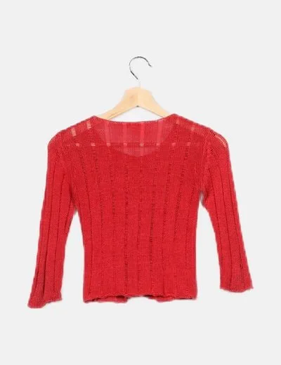 Mango Chaqueta punto coral