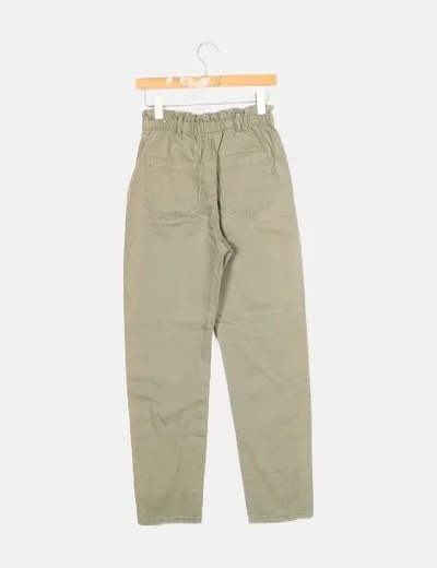 Mango Jeans denim paperbag verde