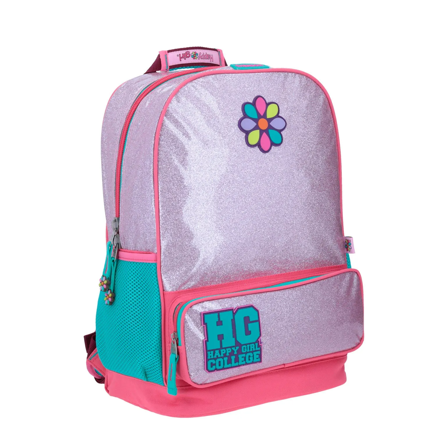 Mochila Chenson Glitter Rosa Happy Girl Con Porta Tablet