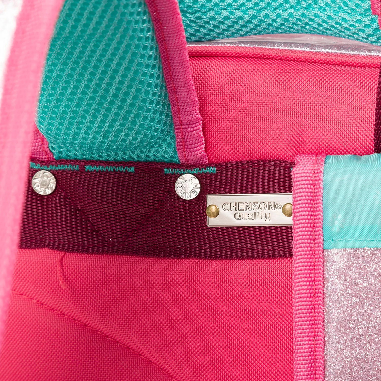 Mochila Chenson Glitter Rosa Happy Girl Con Porta Tablet